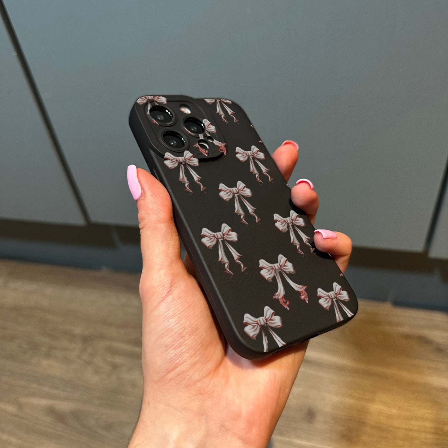 Bow Print Coquette Phone Case for iPhone 15 14 13 12 11 11 Pro Max Mini 7 8 XR XS X Shockproof Cover With Personalised Name