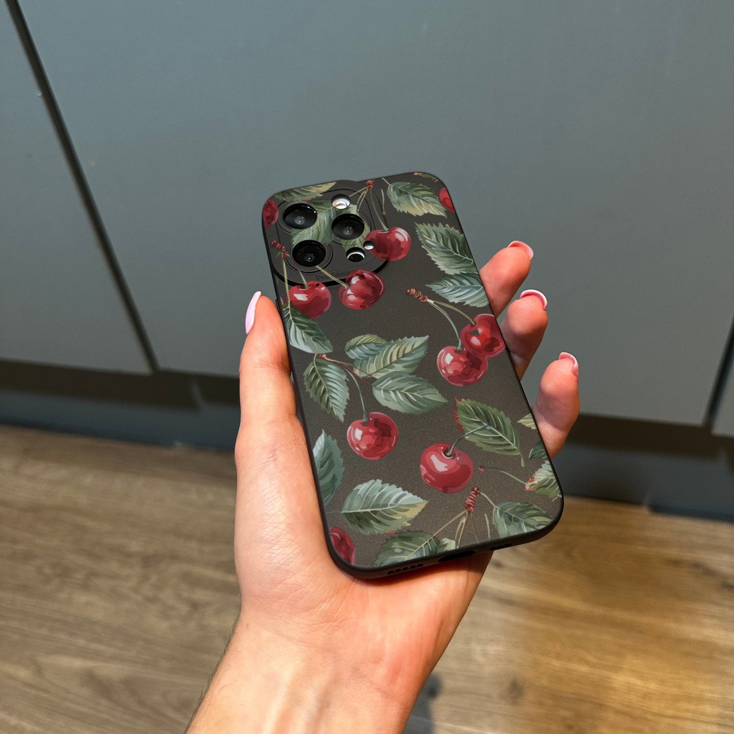 Cherry Print Phone Case for iPhone 17 16 15 14 13 12 11 11 Pro Max Mini 7 8 XR XS X Shockproof Phone Cover with Customised Name