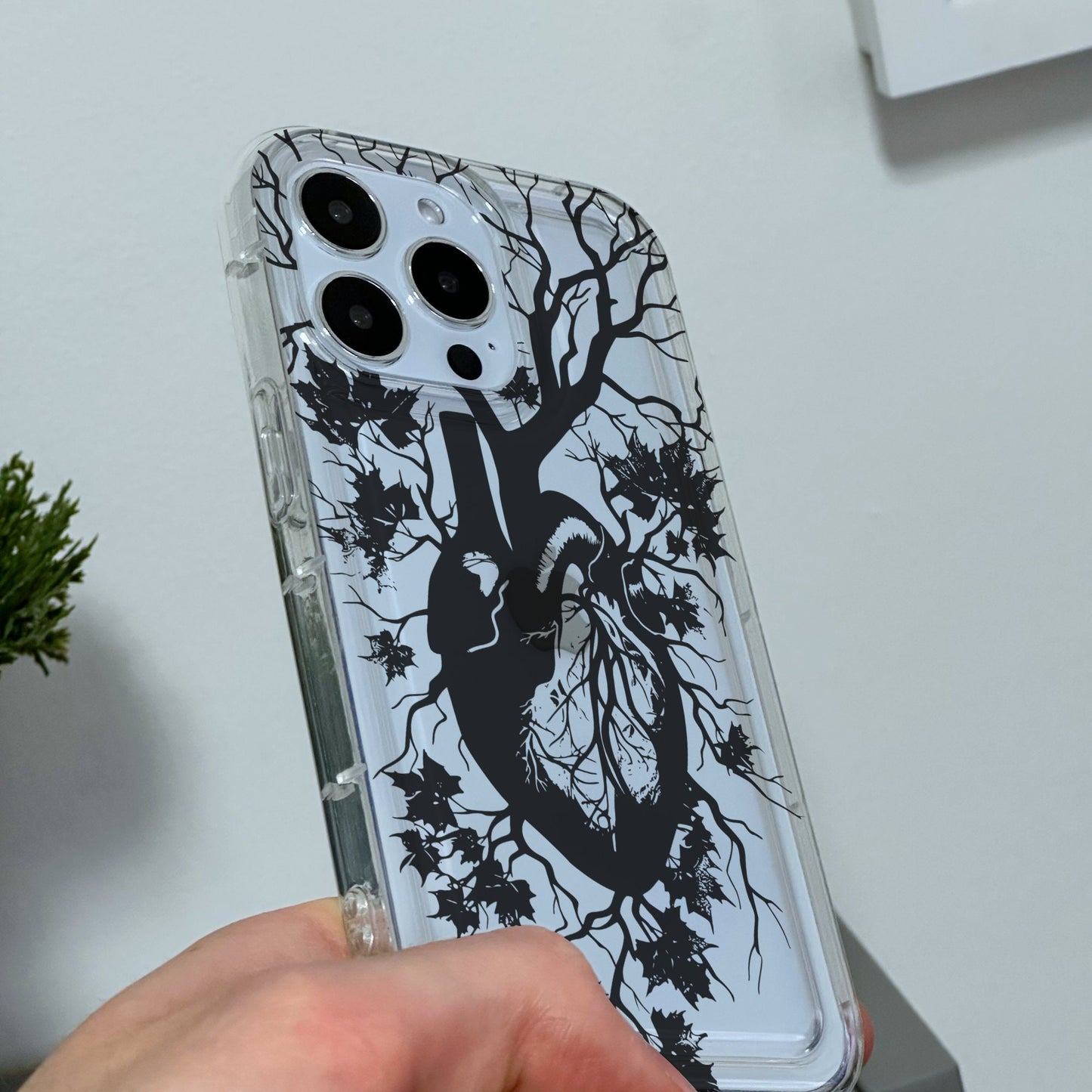 Heart Organ Print Clear Phone Case for iPhone 15 14 13 12 11 11 Pro Max Mini 7 8 XR XS X Shockproof Silicone Phone Cover with Custom Name