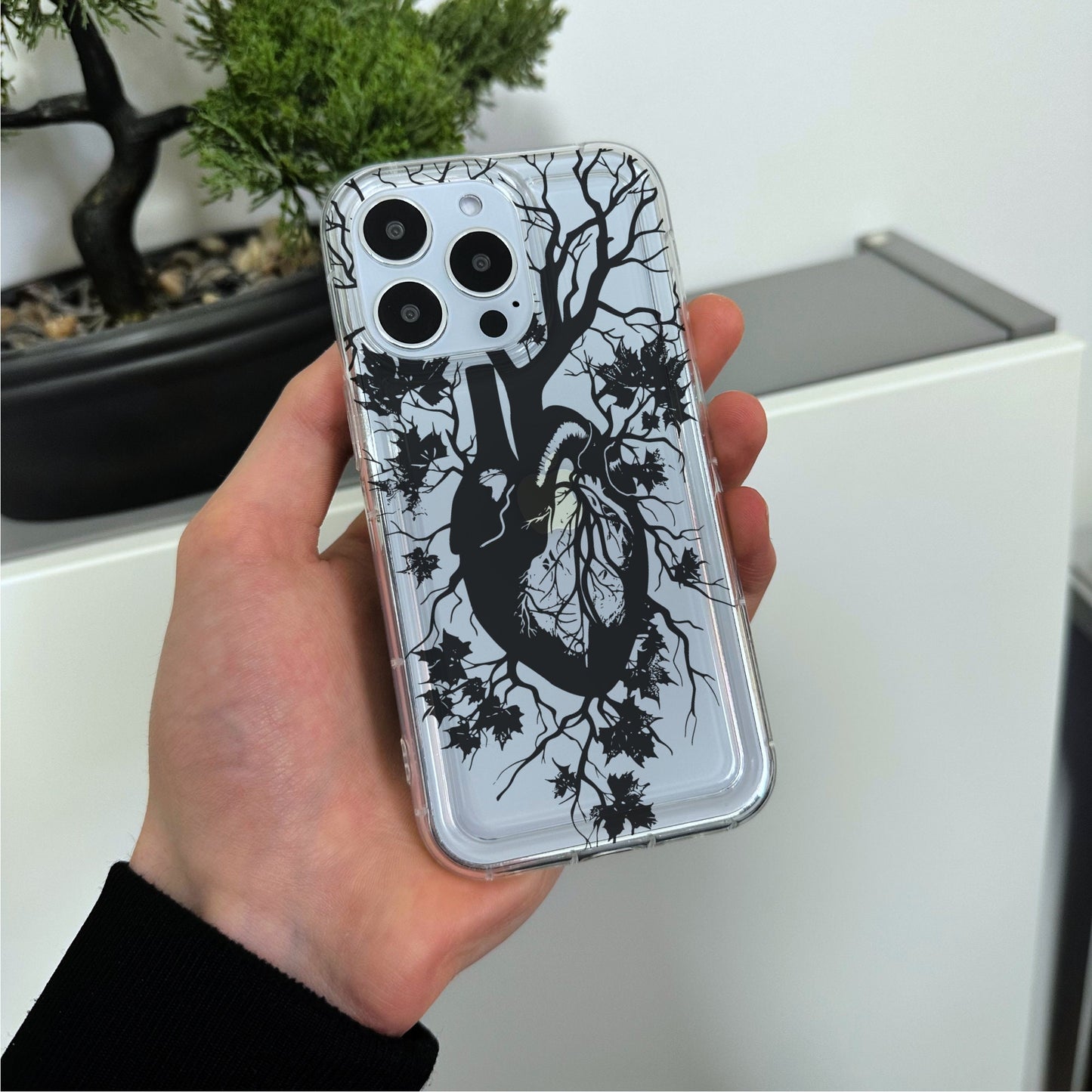 Heart Organ Print Clear Phone Case for iPhone 15 14 13 12 11 11 Pro Max Mini 7 8 XR XS X Shockproof Silicone Phone Cover with Custom Name