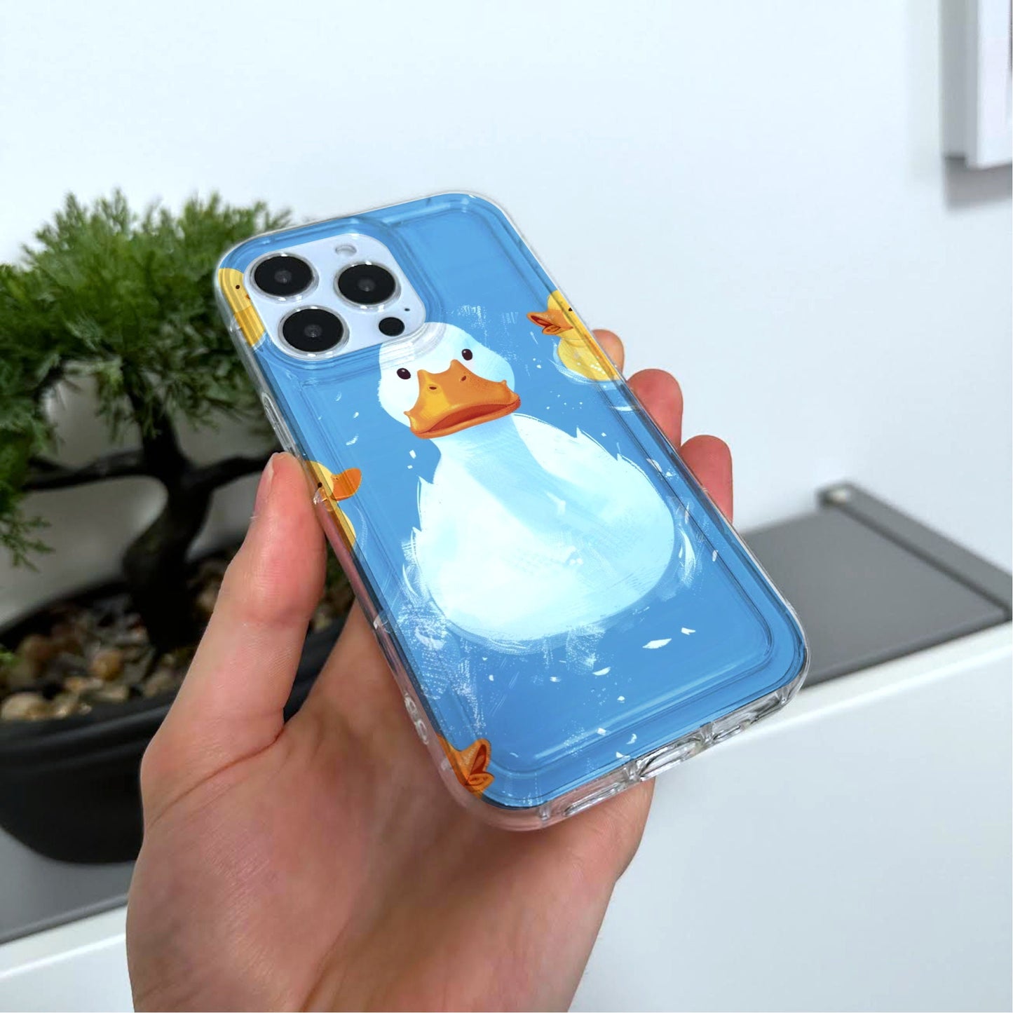 Funny Goose Phone Case with Duck for iPhone 15 14 13 12 11 11 Pro Max Mini 7 8 XR XS X Shockproof Silicone Phone Cover with Custom Name