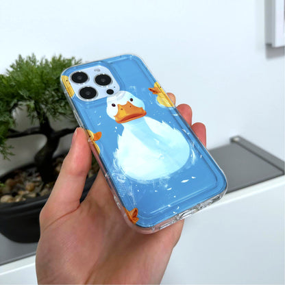 Funny Goose Phone Case with Duck for iPhone 15 14 13 12 11 11 Pro Max Mini 7 8 XR XS X Shockproof Silicone Phone Cover with Custom Name