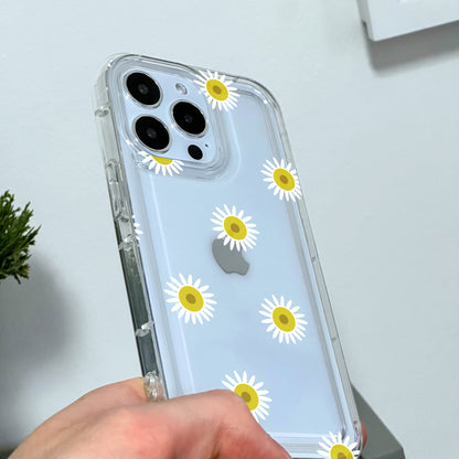 Sunflower Clear Phone Case for iPhone 15 14 13 12 11 11 Pro Max Mini 7 8 XR XS X Shockproof Silicone Phone Cover with Custom Name