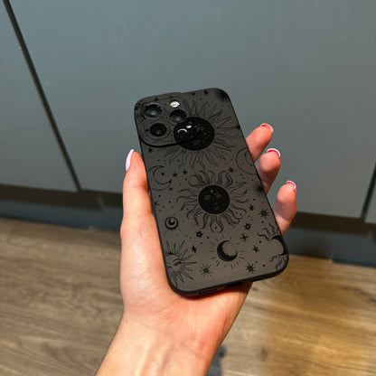 Moon and Sun Star Celestial Phone Case for iPhone 15 14 13 12 11 11 Pro Max Mini 7 8 XR XS X Shockproof Phone Cover with Customised Name