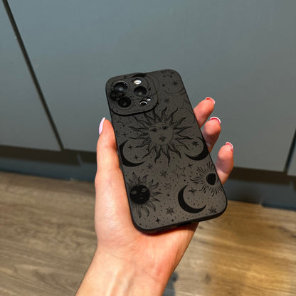 Celestial Moon Sun Star Phone Case for iPhone 17 16 15 14 13 12 11 11 Pro Max Mini 7 8 XR XS X Shockproof Phone Cover with Customised Name