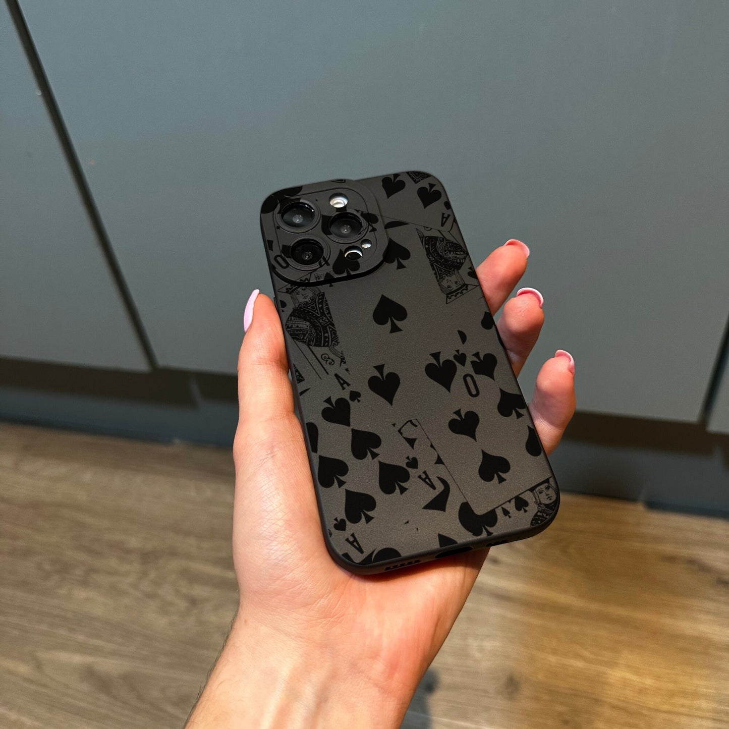 Black Playing Cards Ace Phone Case for iPhone 17 16 15 14 13 12 11 11 Pro Max Mini 7 8 XR XS X Shockproof Phone Cover with Customised Name