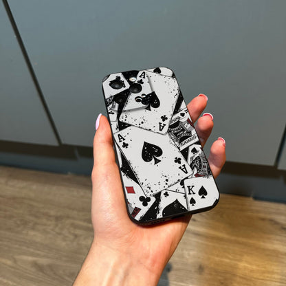 Playing Cards Phone Case with Ace for iPhone 15 14 13 12 11 11 Pro Max Mini 7 8 XR XS X Shockproof Phone Cover with Customised Name