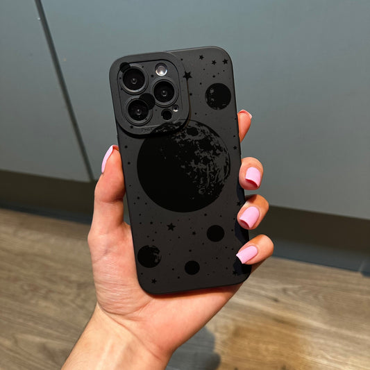 Black Space Planet Star Phone Case for iPhone 15 14 13 12 11 11 Pro Max Mini 7 8 XR XS X Shockproof Phone Cover with Customised Name