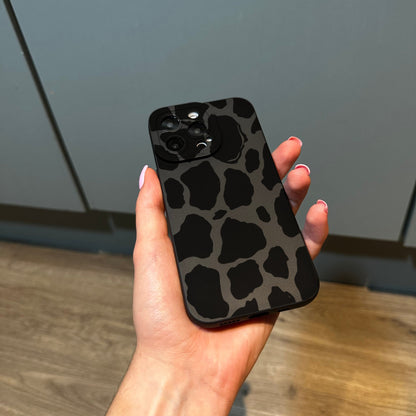 Black Animal Leopard Print Phone Case for iPhone 15 14 13 12 11 11 Pro Max Mini 7 8 XR XS X Shockproof Phone Cover with Customised Name