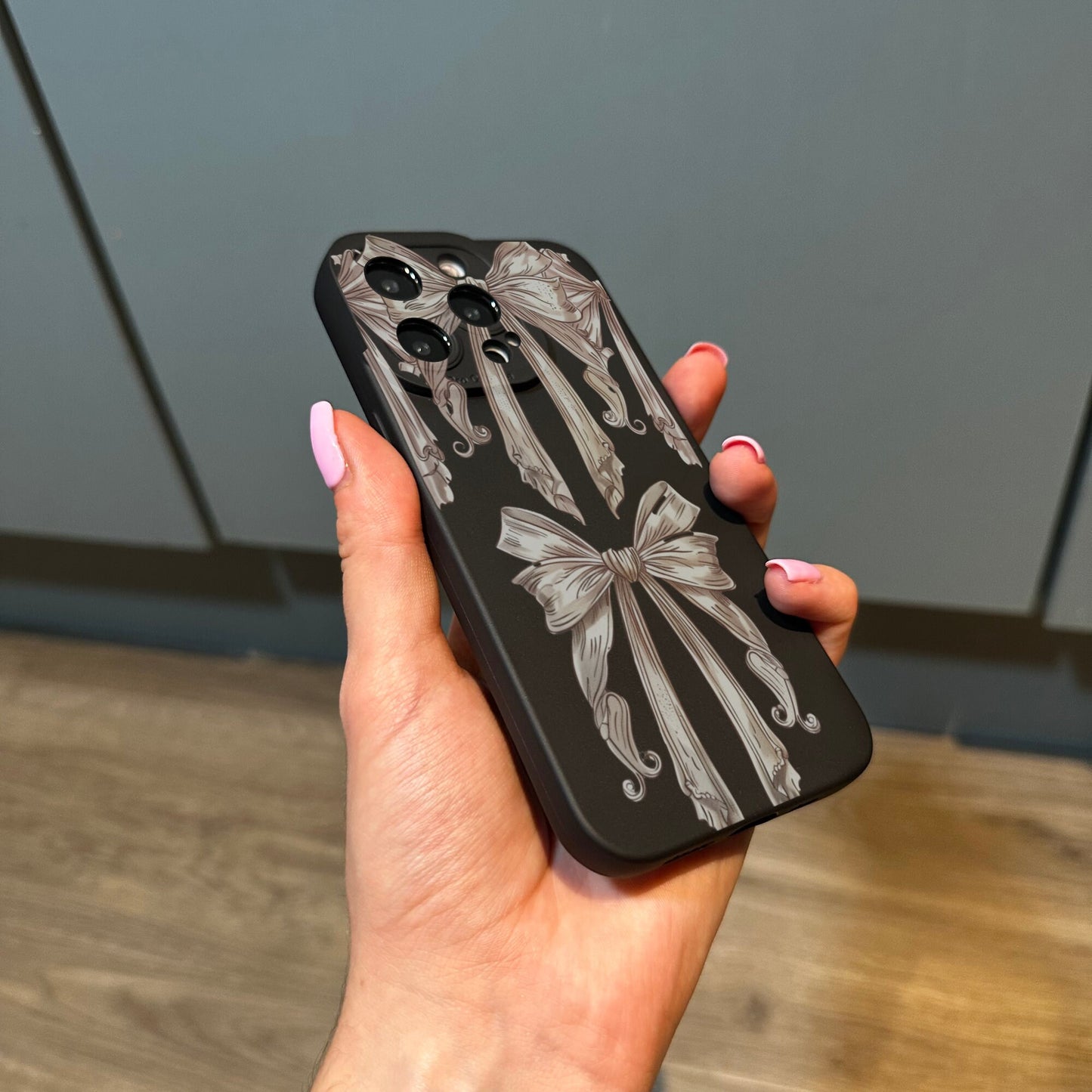 Bow Print Coquette Phone Case for iPhone 15 14 13 12 11 11 Pro Max Mini 7 8 XR XS X Shockproof Cover With Personalised Name