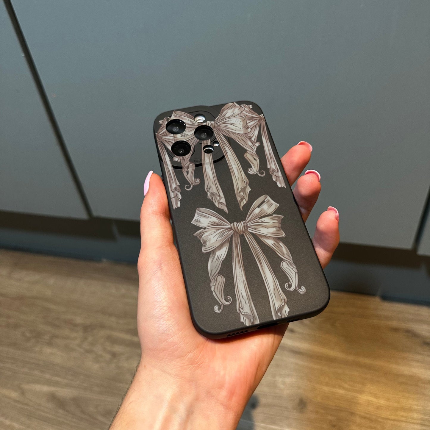 Bow Print Coquette Phone Case for iPhone 15 14 13 12 11 11 Pro Max Mini 7 8 XR XS X Shockproof Cover With Personalised Name