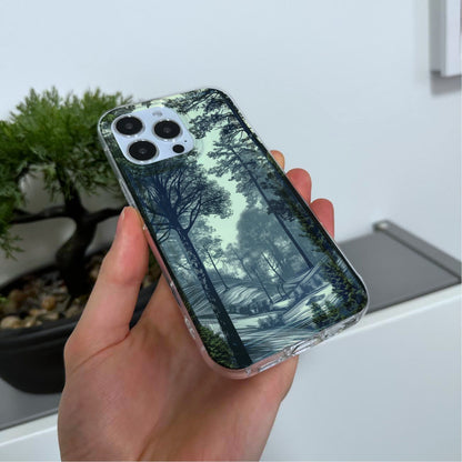 Forest Fashion Print Phone Case for iPhone 15 14 13 12 11 11 Pro Max Mini 7 8 XR XS X Shockproof Silicone Phone Cover with Custom Name