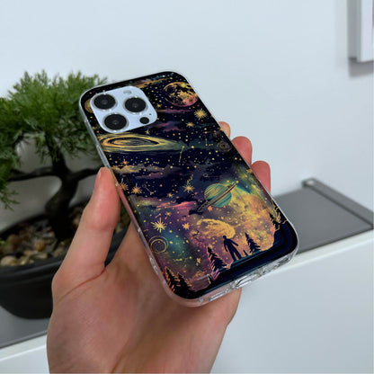 Celestial Star Planet Phone Case for iPhone 15 14 13 12 11 11 Pro Max Mini 7 8 XR XS X Shockproof Silicone Phone Cover with Custom Name