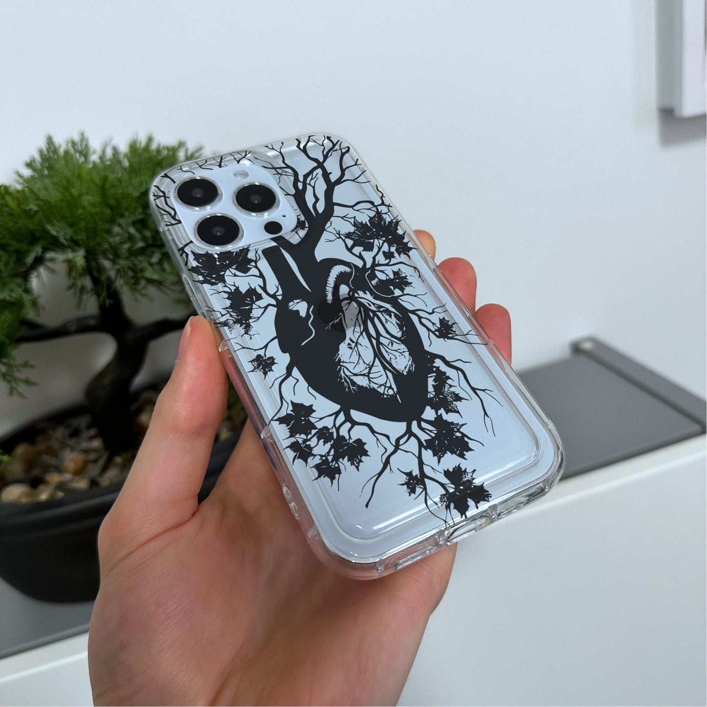 Heart Organ Print Clear Phone Case for iPhone 15 14 13 12 11 11 Pro Max Mini 7 8 XR XS X Shockproof Silicone Phone Cover with Custom Name