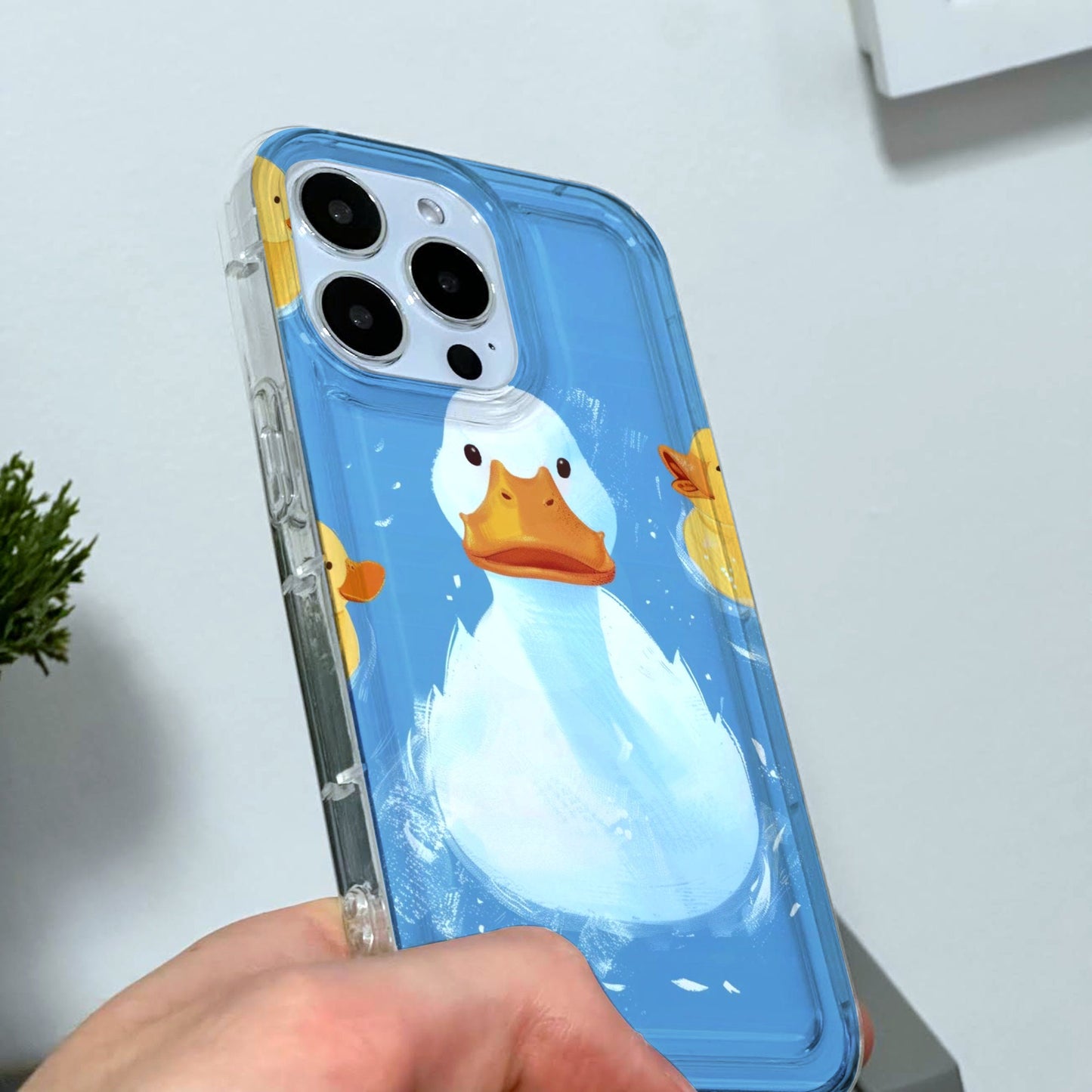 Funny Goose Phone Case with Duck for iPhone 15 14 13 12 11 11 Pro Max Mini 7 8 XR XS X Shockproof Silicone Phone Cover with Custom Name