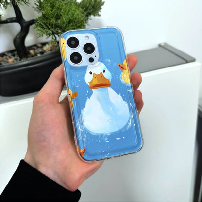 Funny Goose Phone Case with Duck for iPhone 15 14 13 12 11 11 Pro Max Mini 7 8 XR XS X Shockproof Silicone Phone Cover with Custom Name