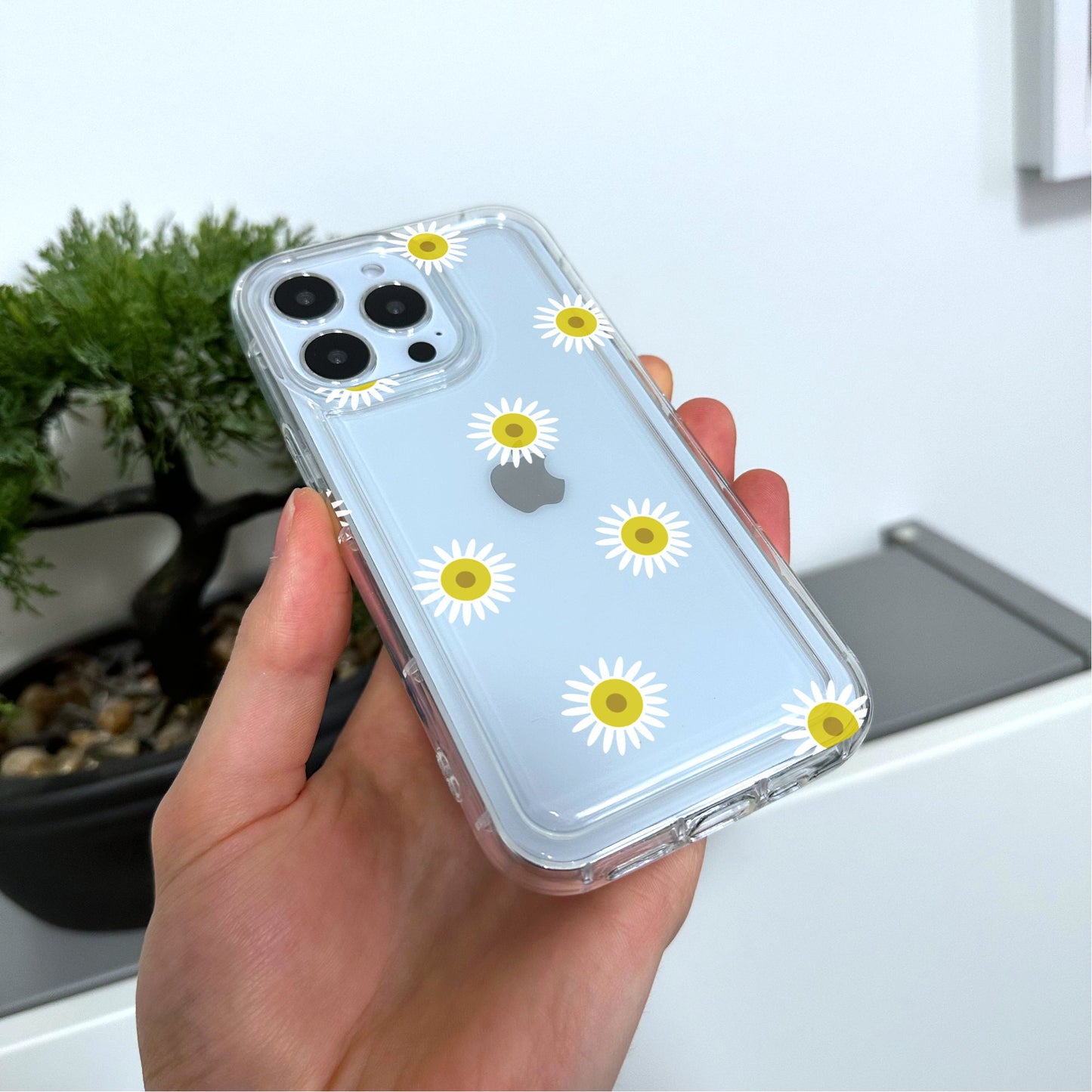 Sunflower Clear Phone Case for iPhone 15 14 13 12 11 11 Pro Max Mini 7 8 XR XS X Shockproof Silicone Phone Cover with Custom Name