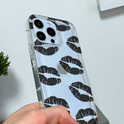 Kiss Clear Phone Case with Lips for iPhone 15 14 13 12 11 11 Pro Max Mini 7 8 XR XS X Shockproof Silicone Phone Cover