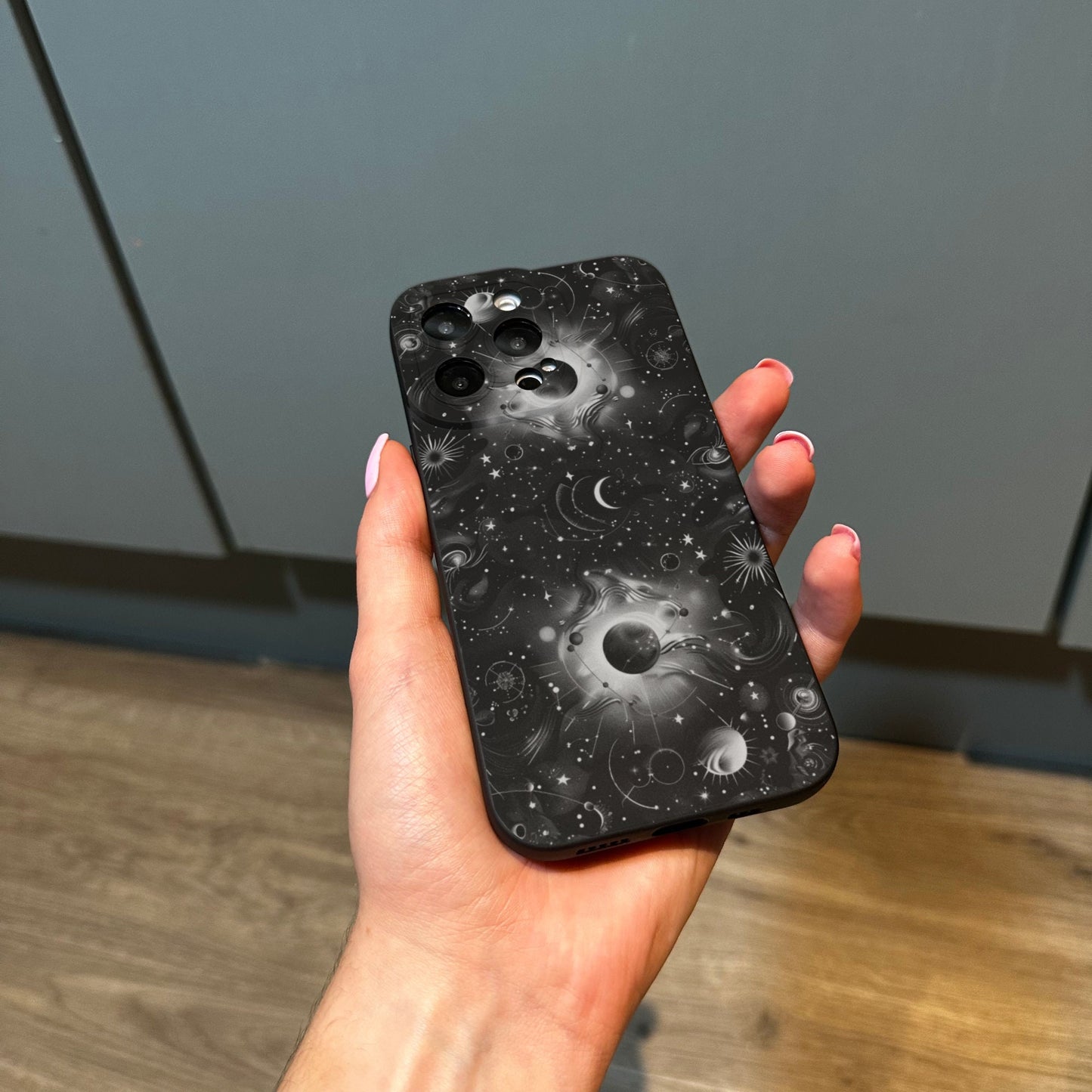 Celestial Moon Planet Star Phone Case for iPhone 15 14 13 12 11 11 Pro Max Mini 7 8 XR XS X Shockproof Phone Cover with Customised Name