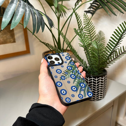 Evil Eye Mirror Phone Case for iPhone 15 14 13 12 11 11 Pro Max Mini 7 8 XR XS X Shockproof Phone Cover for Make Up with Customised Name