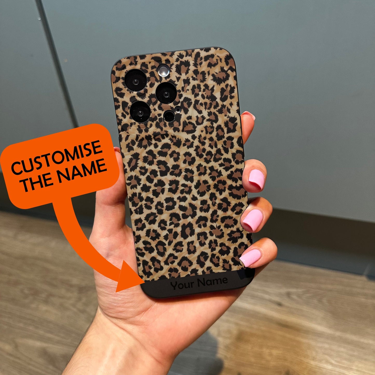 Cheetah Leopard Print Black Phone Case for iPhone 17 16 15 14 13 12 11 Pro Max Mini 7 8 XR XS X Shockproof Phone Cover with Customised Name