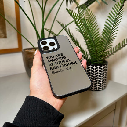 Slogan Girls Mirror Phone Case for iPhone 15 14 13 12 11 11 Pro Max Mini 7 8 XR XS X Shockproof Phone Cover for Make Up with Customised Name