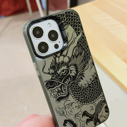 Black Dragon Print Phone Case for iPhone 15 14 13 12 11 11 Pro Max Mini 7 8 XR XS X Shockproof Phone Cover with Customised Name