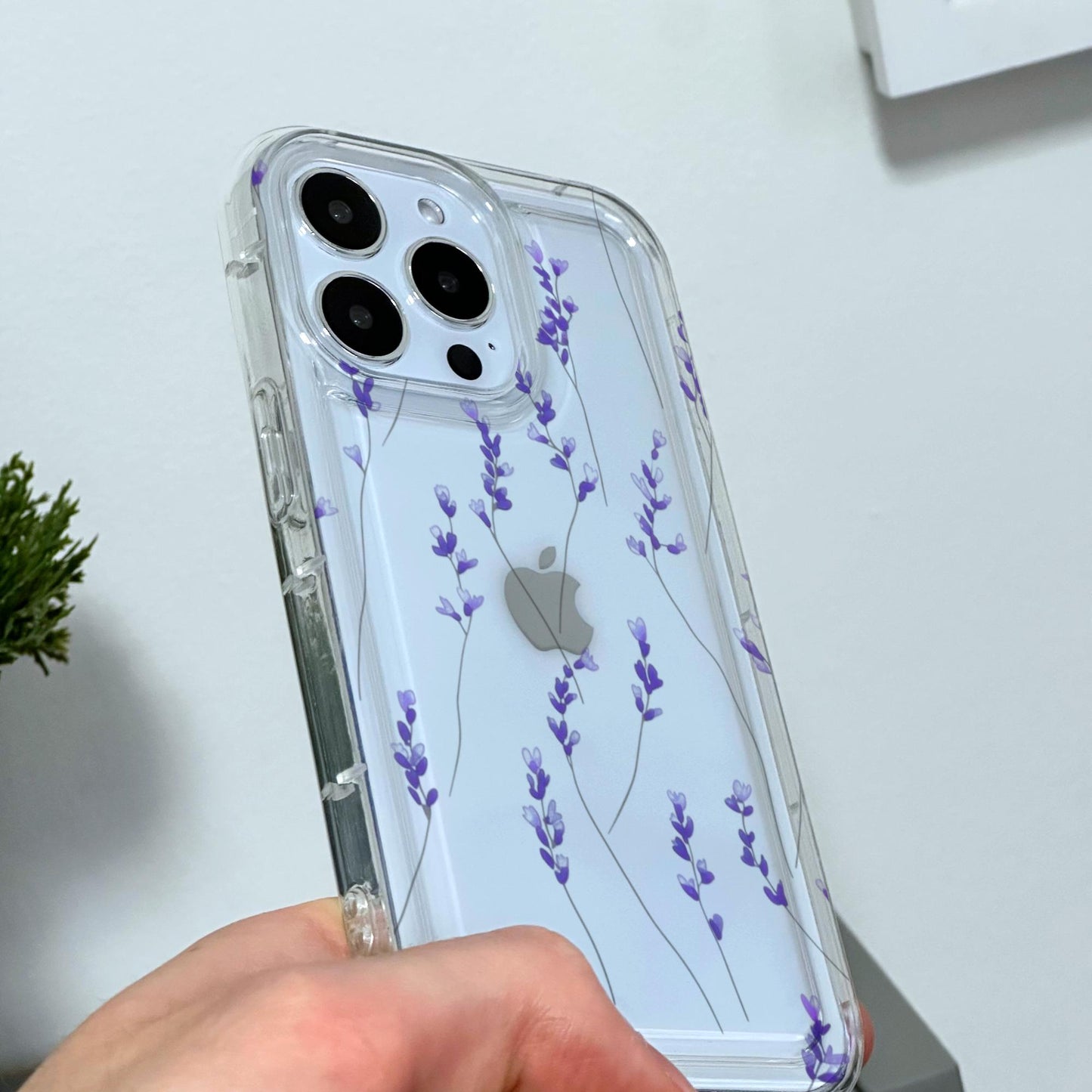 Lavender Flower Phone Case for iPhone 15 14 13 12 11 11 Pro Max Mini 7 8 XR XS X Shockproof Silicone Phone Cover Floral Design