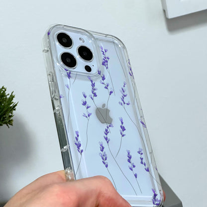 Lavender Flower Phone Case for iPhone 15 14 13 12 11 11 Pro Max Mini 7 8 XR XS X Shockproof Silicone Phone Cover Floral Design