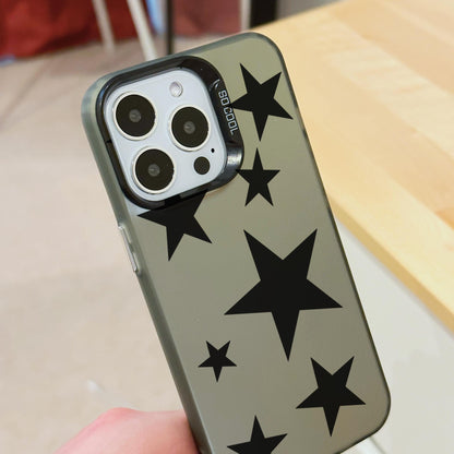 Black Star Pattern Phone Case for iPhone 15 14 13 12 11 11 Pro Max Mini 7 8 XR XS X Shockproof Phone Cover with Customised Name
