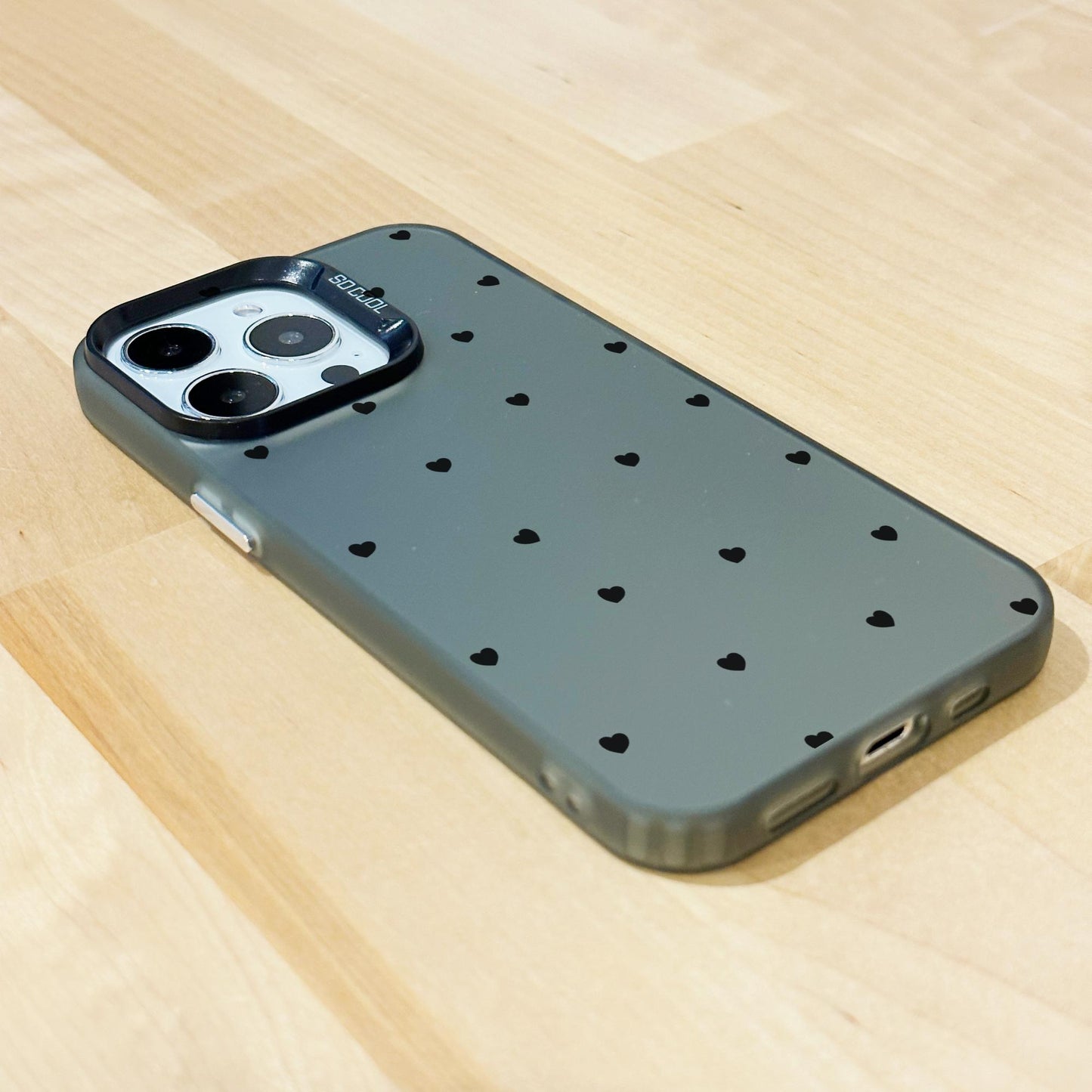 Small Black Heart Phone Case for iPhone 15 14 13 12 11 11 Pro Max Mini 7 8 XR XS X Shockproof Phone Cover with Customised Name