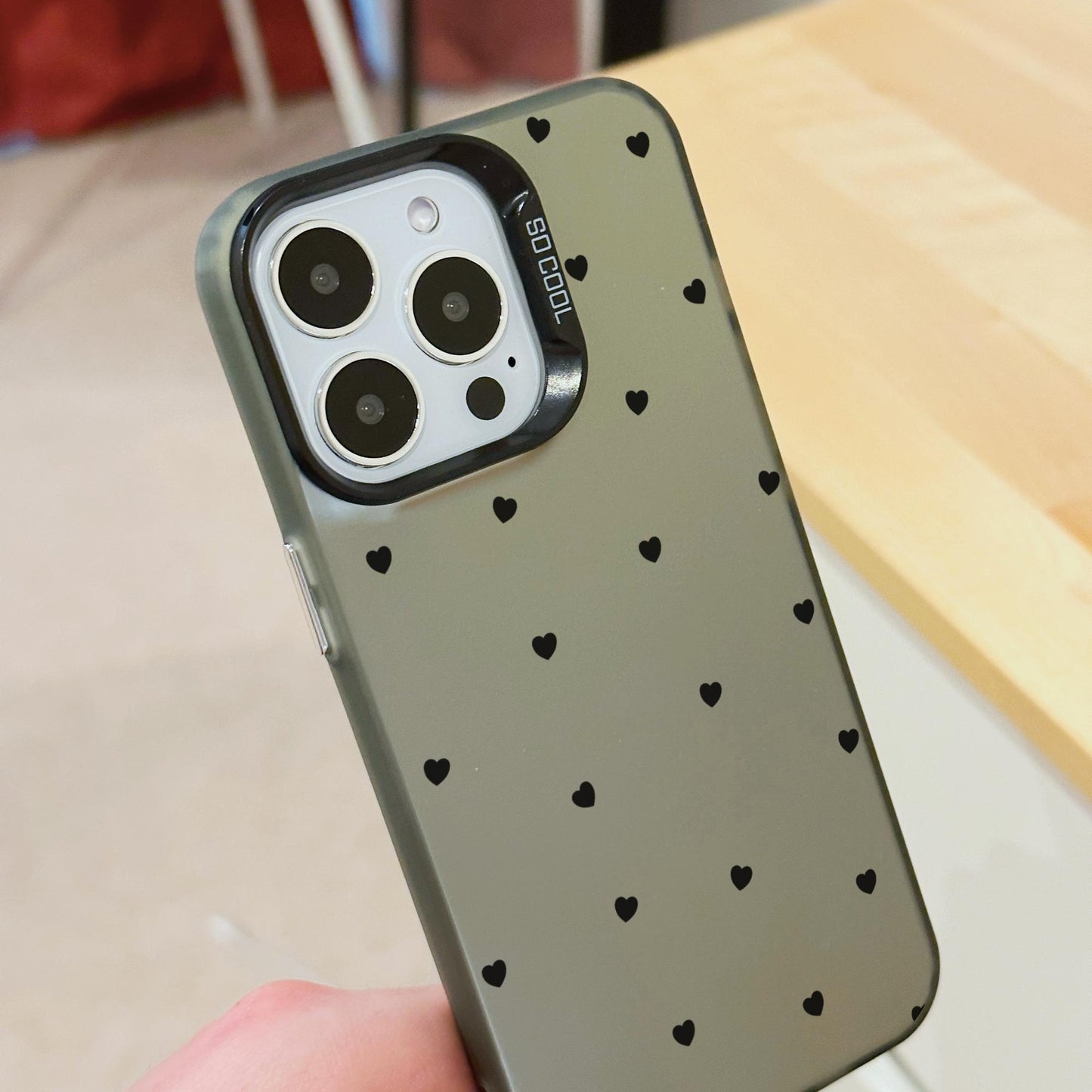 Small Black Heart Phone Case for iPhone 15 14 13 12 11 11 Pro Max Mini 7 8 XR XS X Shockproof Phone Cover with Customised Name