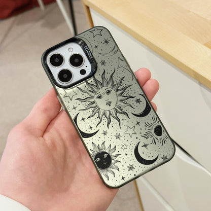 Celestial Moon Sun Star Phone Case for iPhone 15 14 13 12 11 11 Pro Max Mini 7 8 XR XS X Shockproof Phone Cover with Customised Name