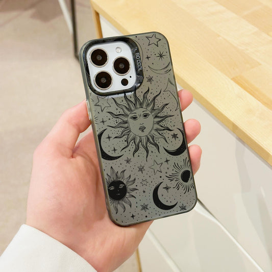 Celestial Moon Sun Star Phone Case for iPhone 15 14 13 12 11 11 Pro Max Mini 7 8 XR XS X Shockproof Phone Cover with Customised Name