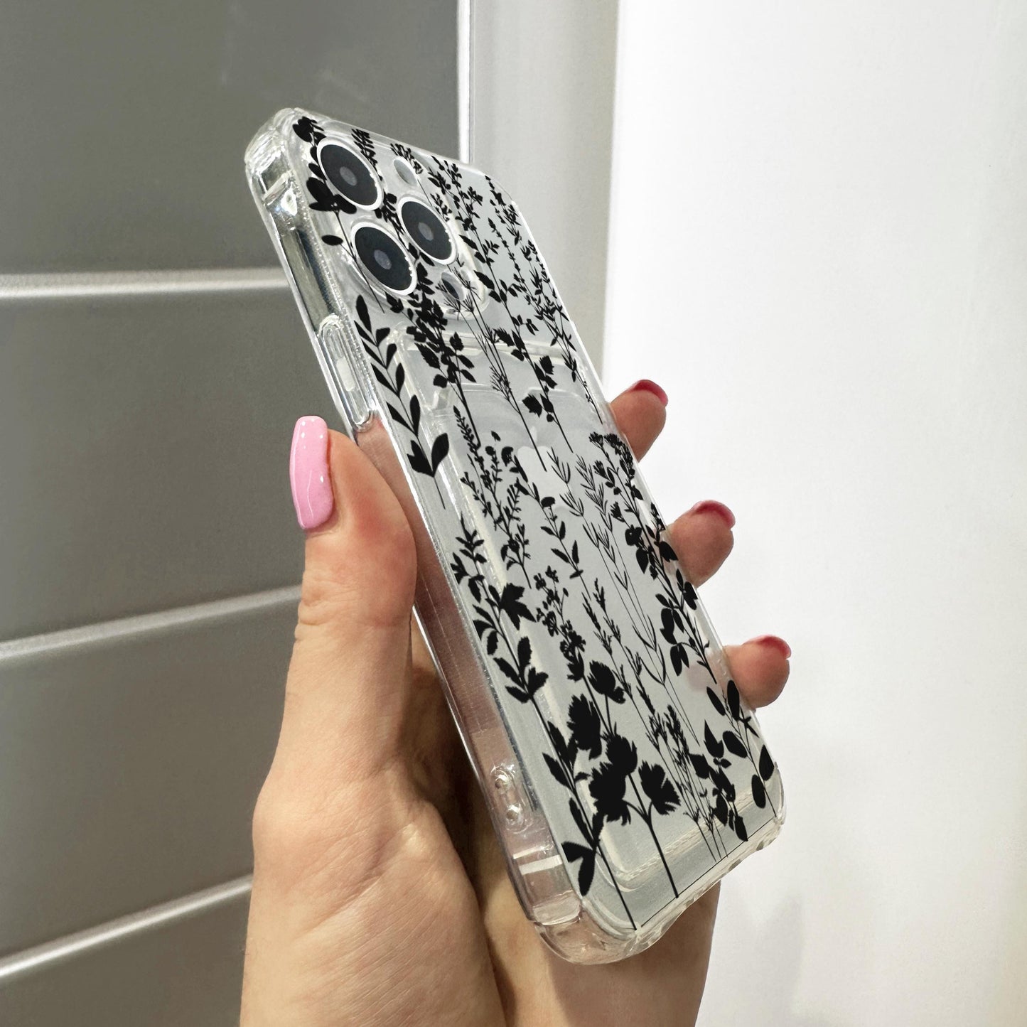 Floral Cute Wild Flower Card Holder Phone Case for iPhone 17 16 15 14 13 12 11 Pro Max Mini Wallet Shockproof Phone Cover with Custom Name