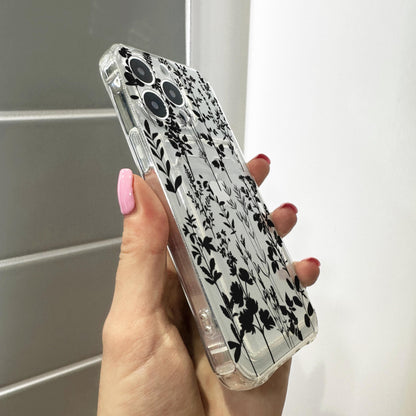 Floral Cute Wild Flower Card Holder Phone Case for iPhone 17 16 15 14 13 12 11 Pro Max Mini Wallet Shockproof Phone Cover with Custom Name