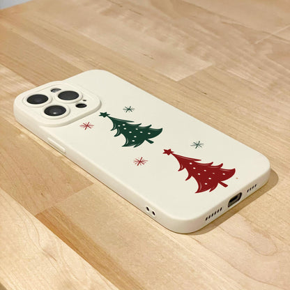 Christmas Tree Beige Phone Case for iPhone 16 15 14 13 12 11 11 Pro Max Mini 7 8 SE XR XS X Shockproof Phone Cover