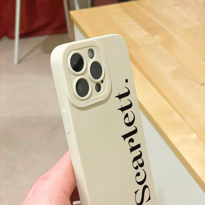 Personalised Name Beige Phone Case for iPhone 17 16 15 14 13 12 11 11 Pro Max Mini 7 8 XR X Shockproof Phone Cover Custom Girls Phone Case