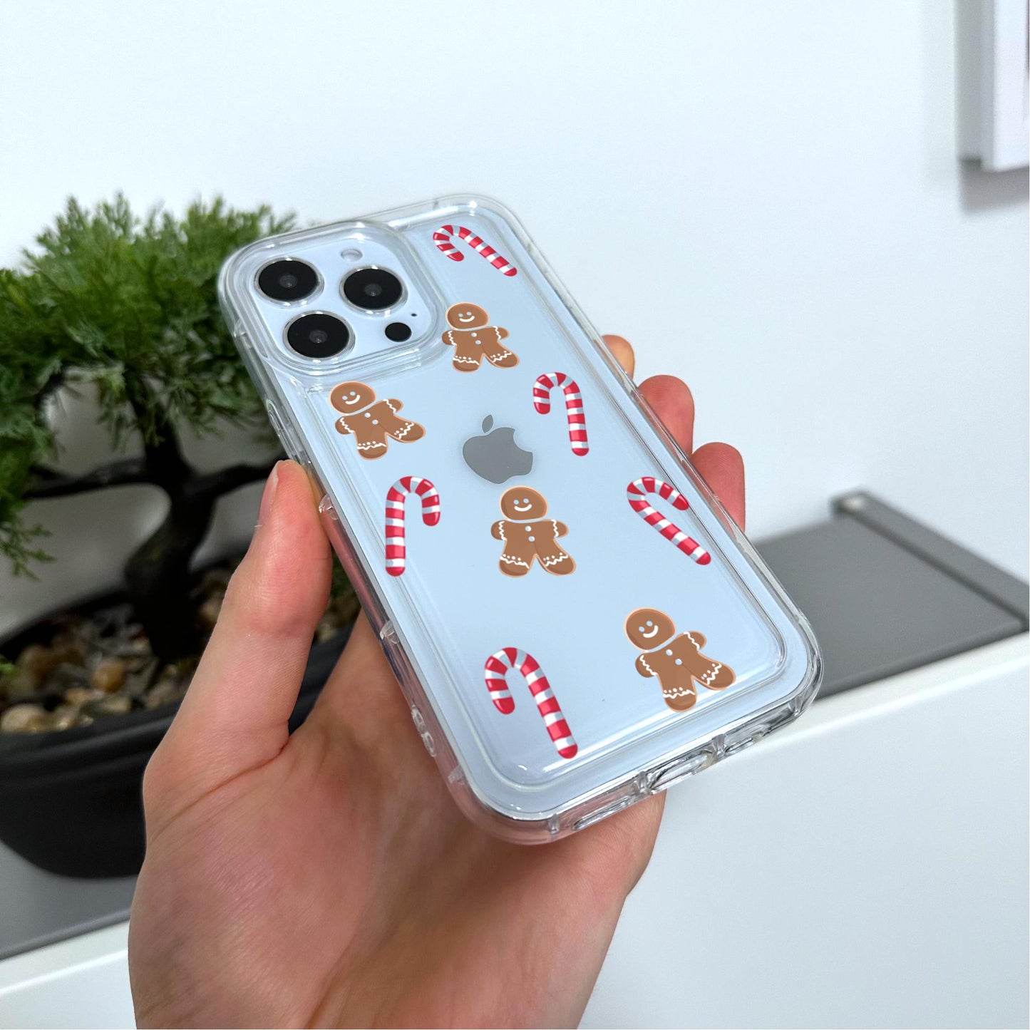 Christmas Clear Phone Case for iPhone 16 15 14 13 12 11 11 Pro Max Mini 7 8 XR XS X Shockproof Silicone Phone Cover