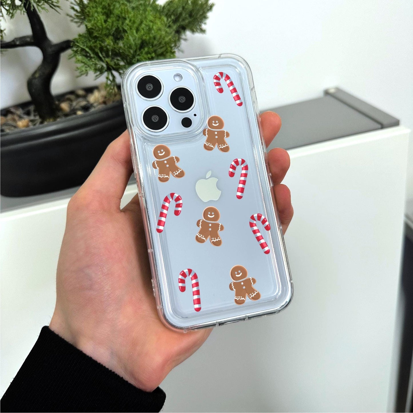 Christmas Clear Phone Case for iPhone 16 15 14 13 12 11 11 Pro Max Mini 7 8 XR XS X Shockproof Silicone Phone Cover