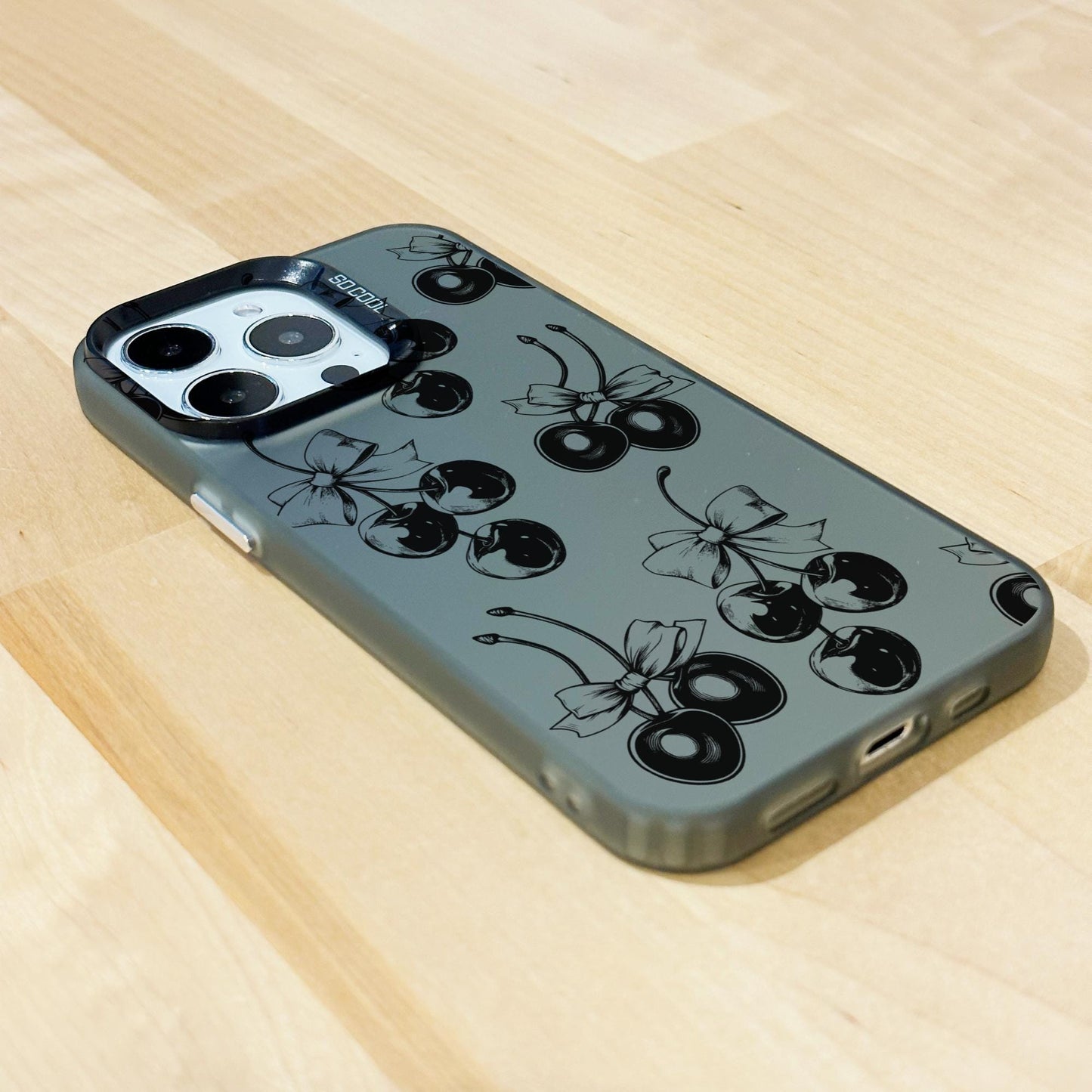 Cherry Bow Pattern Phone Case for iPhone 15 14 13 12 11 11 Pro Max Mini 7 8 XR XS X Shockproof Phone Cover with Customised Name