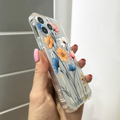 Floral Cute Card Holder Phone Case for iPhone 17 16 15 14 13 12 11 11 Pro Max Mini 7 8 XR XS X Wallet Shockproof Phone Cove Custom Name