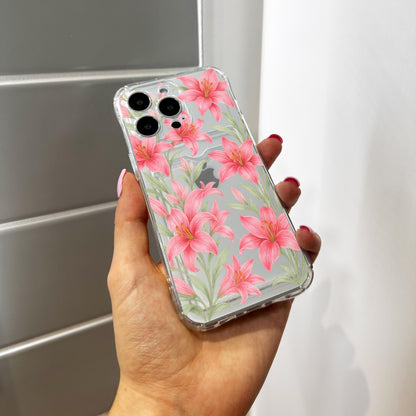 Pink Hibiscus Floral Card Holder Phone Case for iPhone 17 16 15 14 13 12 11 11 Pro Max Mini 7 8 XR Wallet Shockproof Phone Cover Custom Name