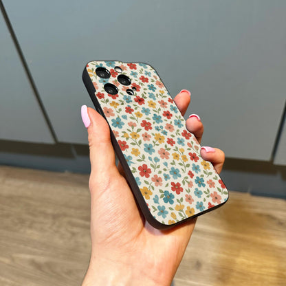 Micro Floral Ditsy Print Phone Case for iPhone 17 16 15 14 13 12 11 11 Pro Max Mini 7 8 XR XS X Shockproof Phone Cover Custom Name