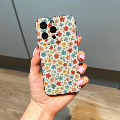 Micro Floral Ditsy Print Phone Case for iPhone 17 16 15 14 13 12 11 11 Pro Max Mini 7 8 XR XS X Shockproof Phone Cover Custom Name