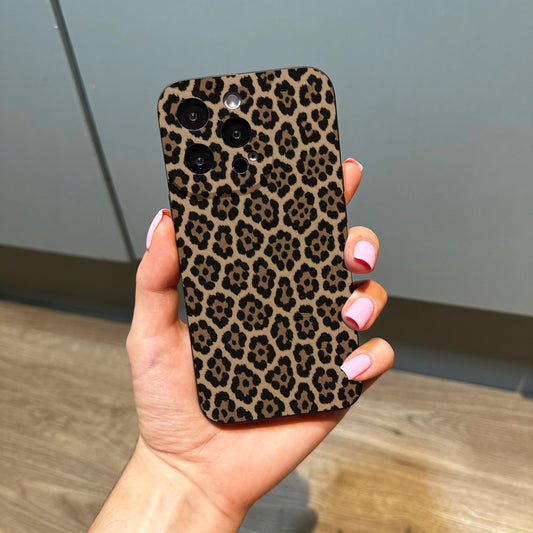 Leopard Cheetah Print Pattern Phone Case for iPhone 16 15 14 13 12 11 11 Pro Max Mini 7 8 XR XS X Shockproof Phone Cover Custom Name