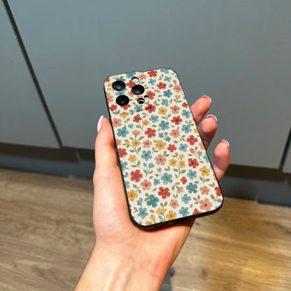 Micro Floral Ditsy Print Phone Case for iPhone 17 16 15 14 13 12 11 11 Pro Max Mini 7 8 XR XS X Shockproof Phone Cover Custom Name