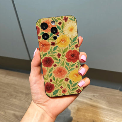 Pretty Watercolour Flowers Phone Case for iPhone 17 16 15 14 13 12 11 11 Pro Max Mini 7 8 XR XS X Shockproof Phone Cover with Custom Name