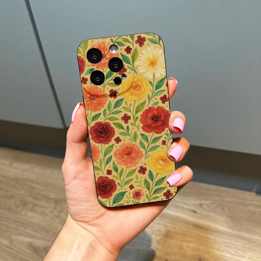 Pretty Watercolour Flowers Phone Case for iPhone 17 16 15 14 13 12 11 11 Pro Max Mini 7 8 XR XS X Shockproof Phone Cover with Custom Name