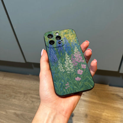 Wildflower Oil Painted Style Phone Case for iPhone 17 16 15 14 13 12 11 11 Pro Max Mini 7 8 XR XS X Shockproof Phone Cover
